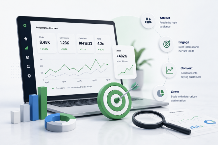 Business owner reviewing inconsistent marketing analytics
